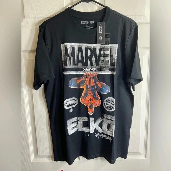 Marvel x Ecko - Spider-Man - Medium Black T Shirt - BNWT 🕸️🕷️🔴🔵 - Picture 2 of 4